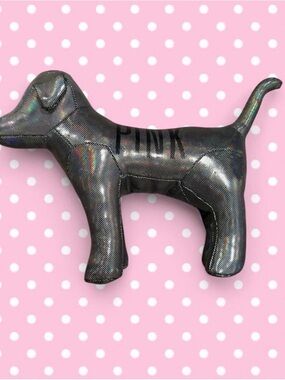 Victoria's Secret Pink Holographic Black Dog Plush